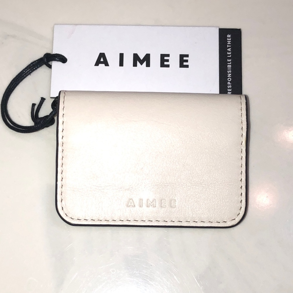 Aimee Kestenberg Mira Leather Bifold Credit Card Wallet Color Chalk NWT